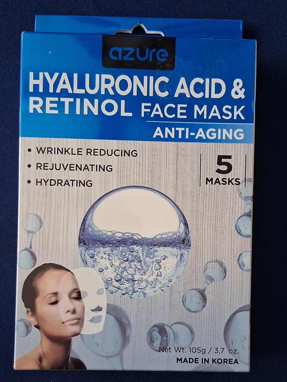 Azure Hyaluronic Acid & Retinol Face Mask - Hydrating Anti-Aging